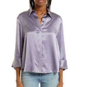 TWP The Boyfriend Shirt in lavender color